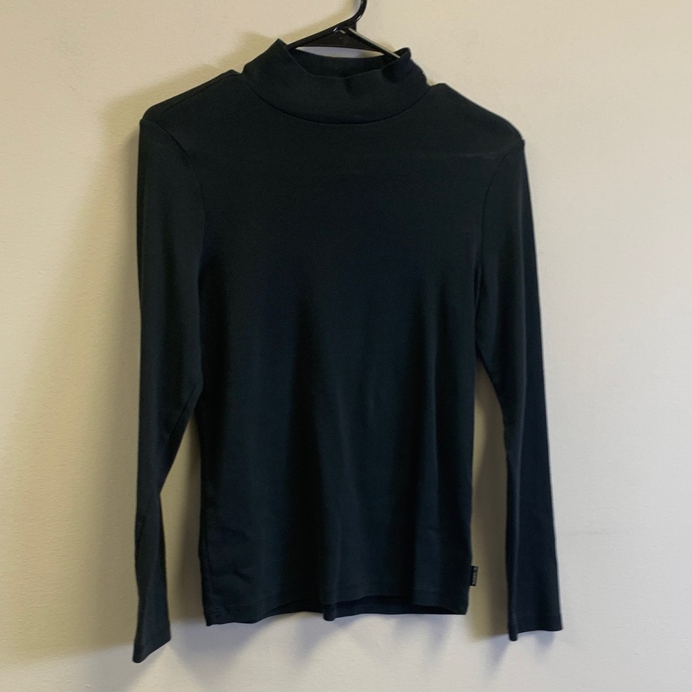 Liz Claiborne Black Long Sleeve Turtleneck Top